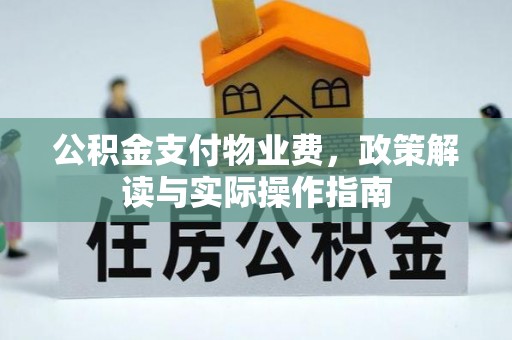 龟山公积金支付物业费，政策解读与实际操作指南