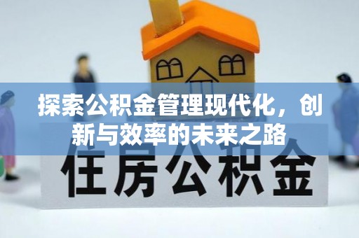 龟山探索公积金管理现代化，创新与效率的未来之路