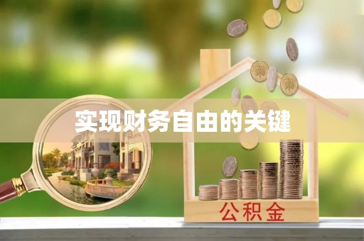 龟山实现财务自由的关键