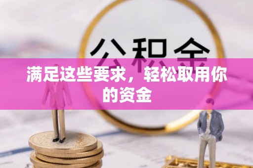 龟山满足这些要求，轻松取用你的资金